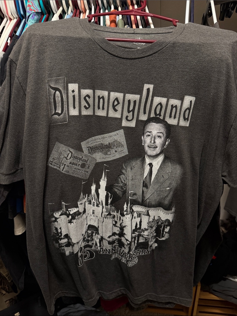 Disney Charcoal Gray Disneyland Graphic Short Sleeve Tee